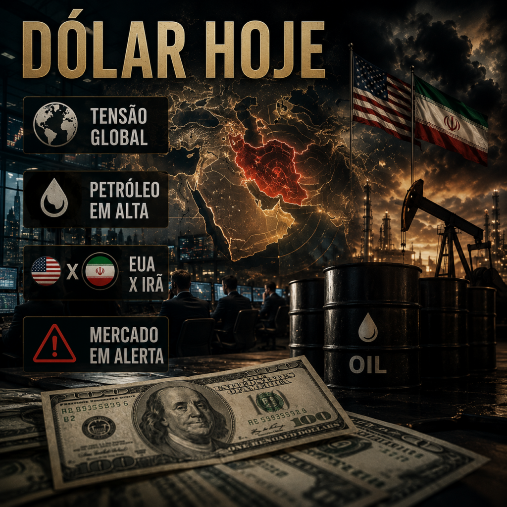 dólar hoje opera estável enquanto petróleo sobe após tensão entre EUA e Irã