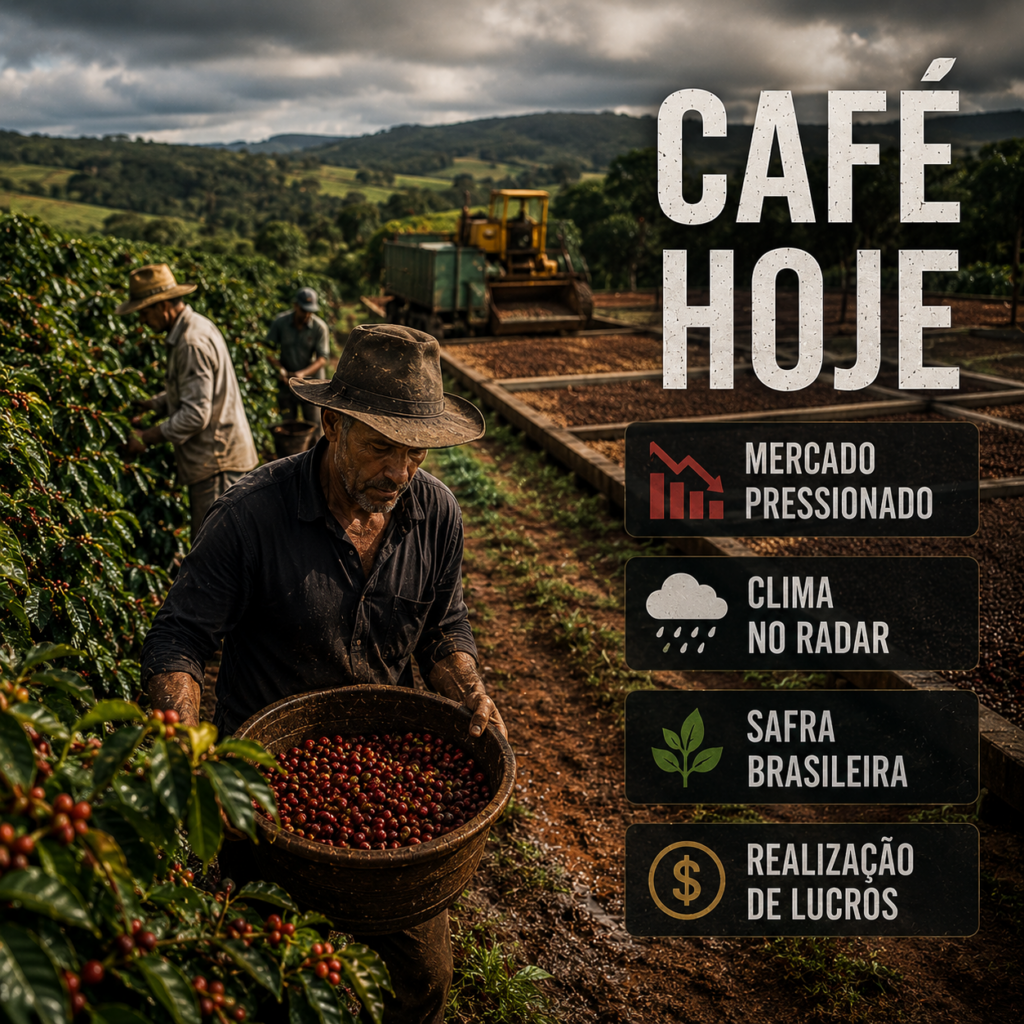 preço do café hoje recua após alta das bolsas com mercado atento ao clima no Brasil