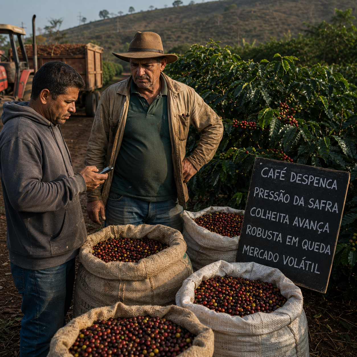 preço do café hoje em forte queda com pressão da safra brasileira e avanço da colheita