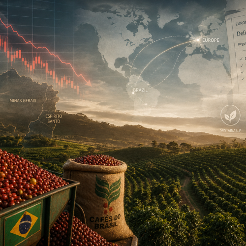 preço do café hoje em queda com safra brasileira recorde e novas regras da Europa