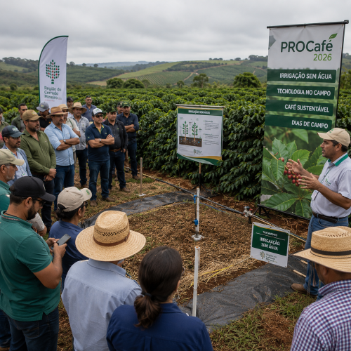 Fundação Procafé apresenta irrigação sem água e manejo sustentável para cafezais em Varginha
