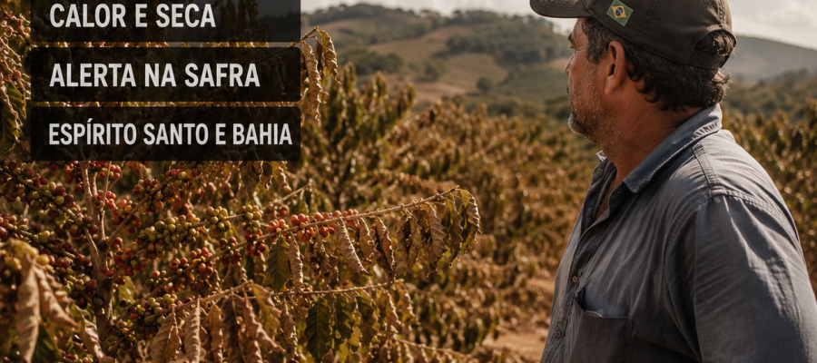 el niño ameaça safra de café 2026 2027 com seca e calor no Espírito Santo e Bahia