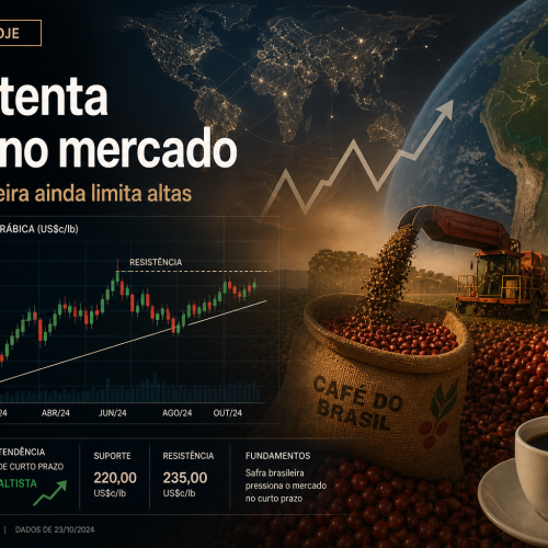 preço do café hoje em leve alta com pressão da safra brasileira no mercado global