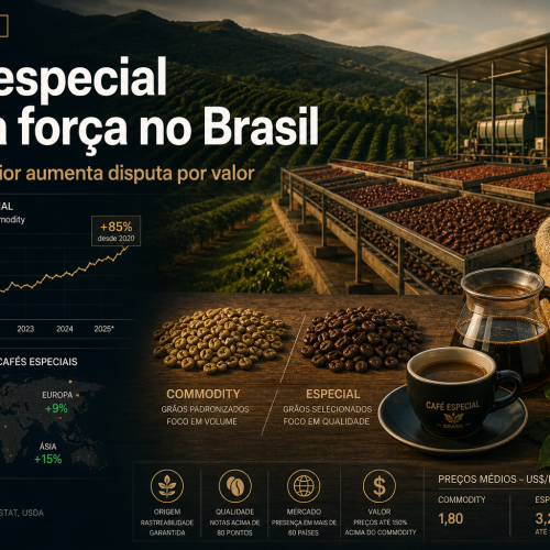 café especial Brasil com alta qualidade e disputa por valor no mercado global