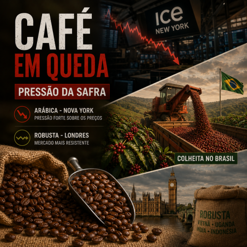 preço do café hoje despenca em Nova York com avanço da colheita no Brasil
