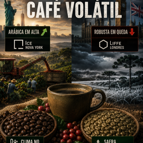 preço do café hoje com alta do arábica e pressão no robusta em Londres